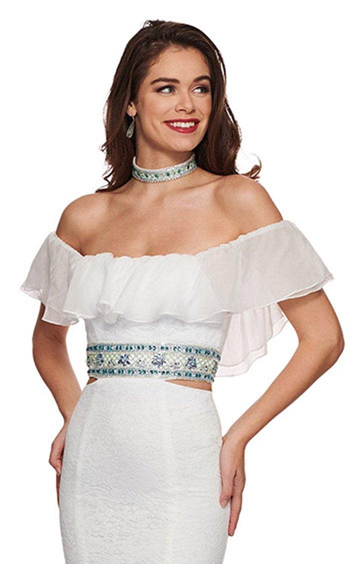 Rachel Allan Prom Long Off Shoulder Lace Dress 6563 - The Dress Outlet