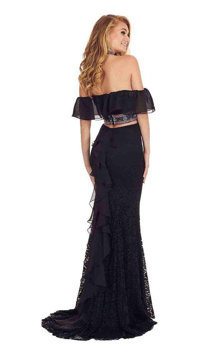 Rachel Allan Prom Long Off Shoulder Lace Dress 6563