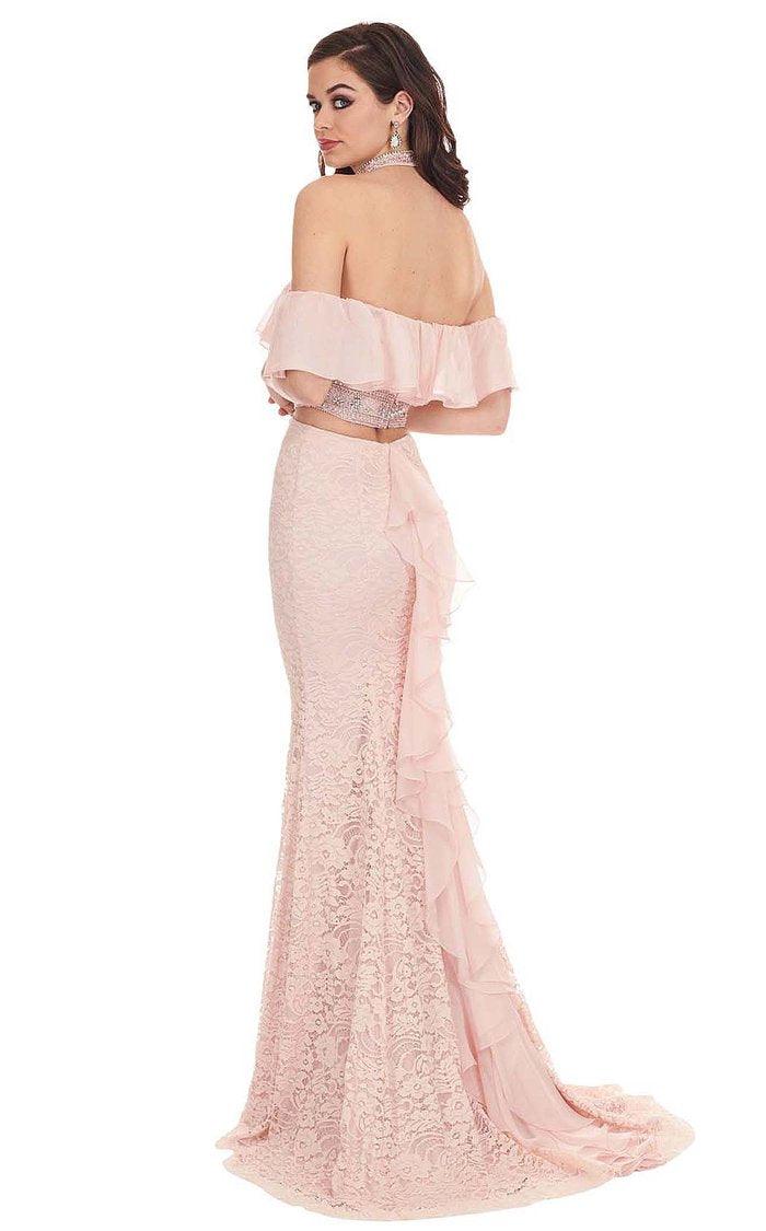 Rachel Allan Prom Long Off Shoulder Lace Dress 6563