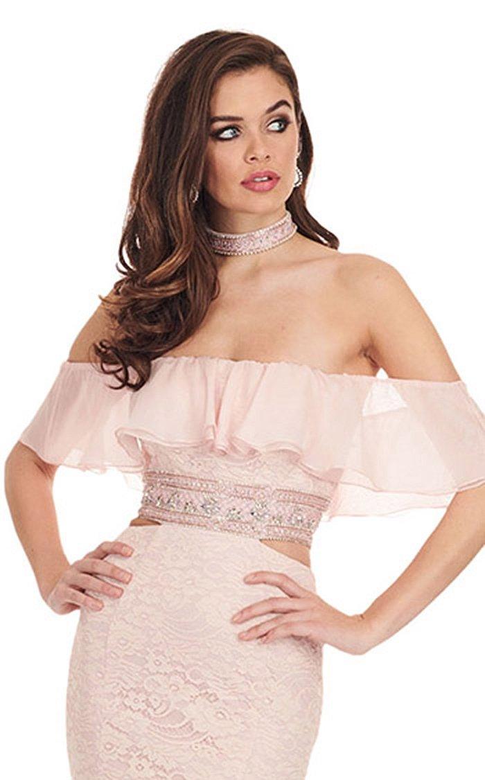 Rachel Allan Prom Long Off Shoulder Lace Dress 6563