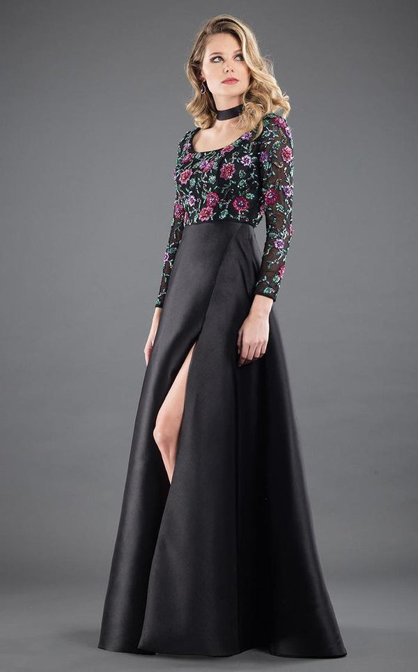 Rachel Allan Prom Long Sleeve Beaded Ball Gown 8277