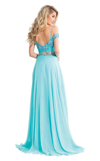 Rachel Allan Prom Long Two Piece Floral Dress 6130 - The Dress Outlet