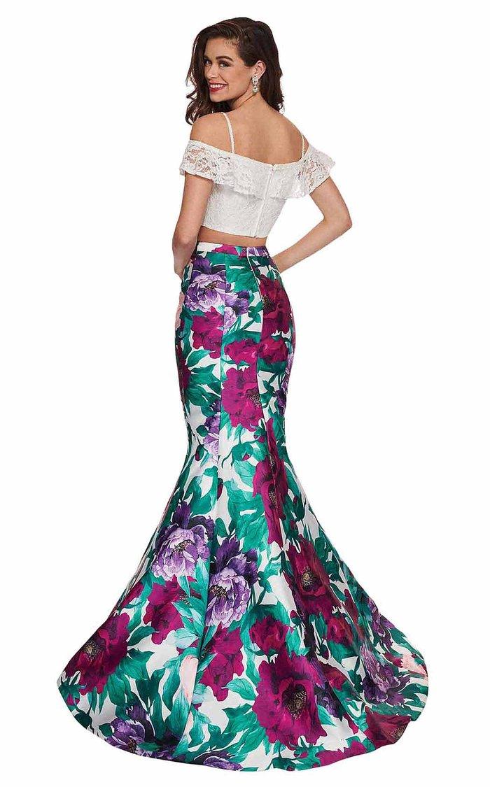 Rachel Allan Prom Long Two Piece Floral Dress 6449