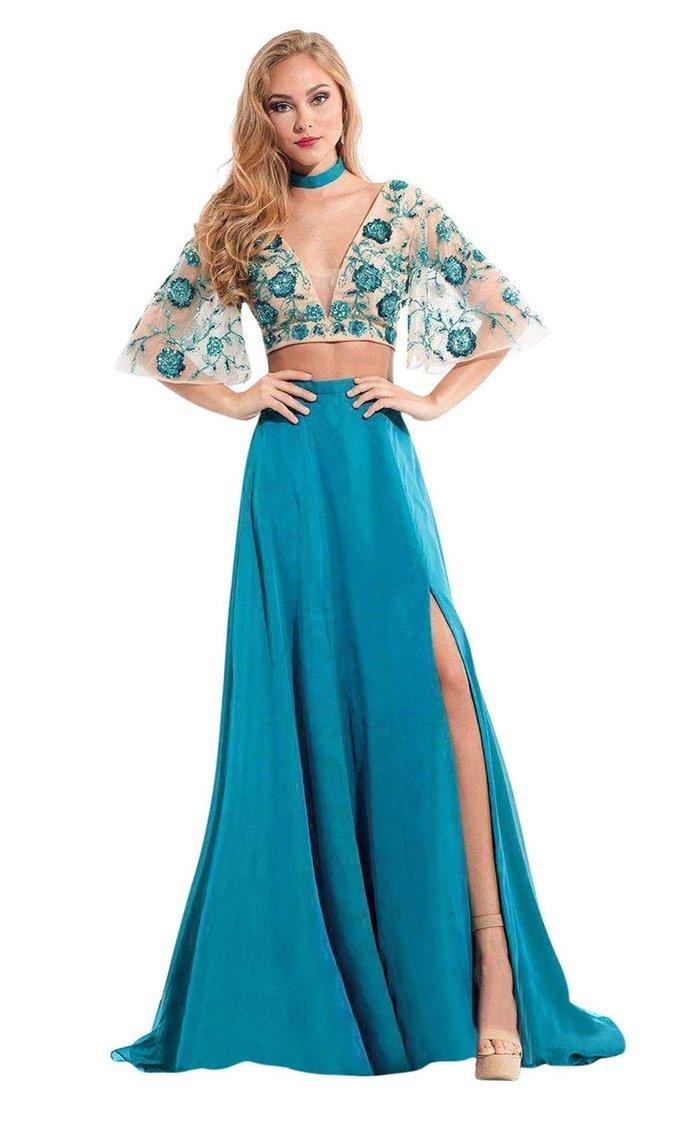 Rachel Allan Long Two Piece Prom Floral Dress 6127 main image 0