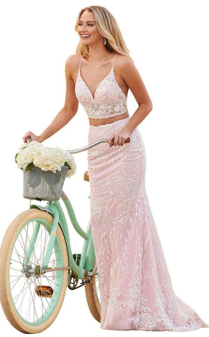 Rachel Allan Prom Long Two Piece Formal Gown 7072CL - The Dress Outlet