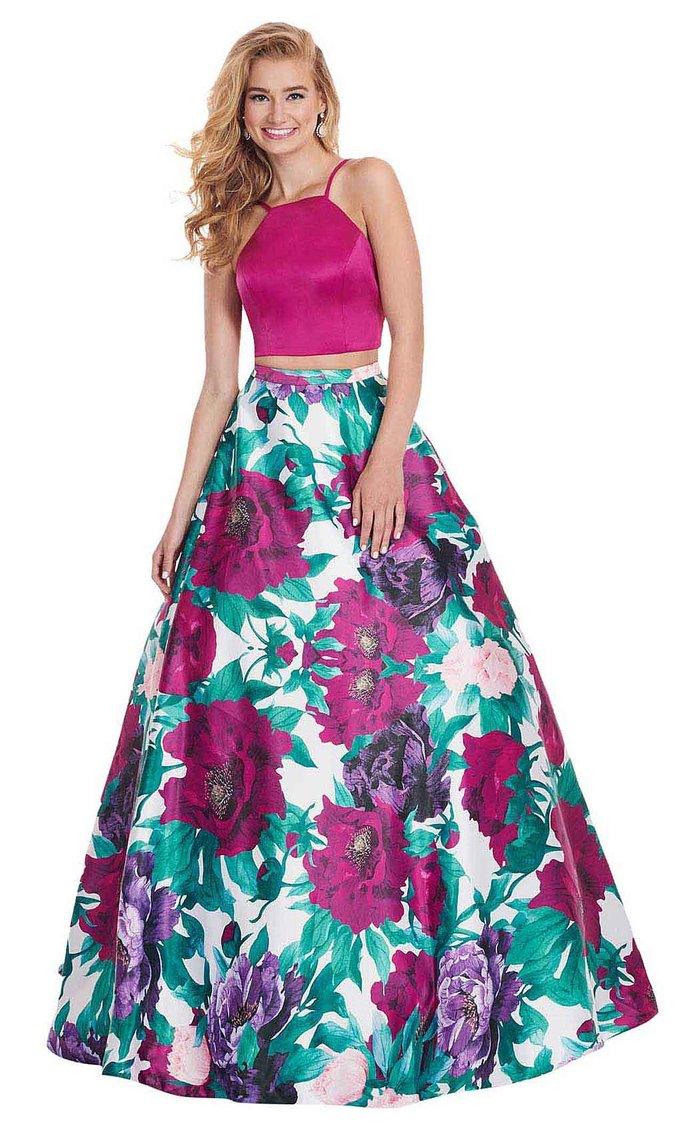 Rachel Allan Prom Long Two Piece Halter Dress 6438