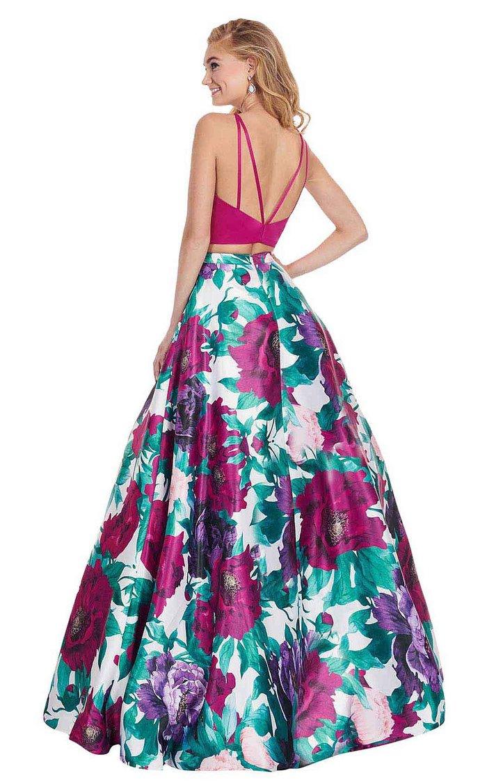 Rachel Allan Prom Long Two Piece Halter Dress 6438