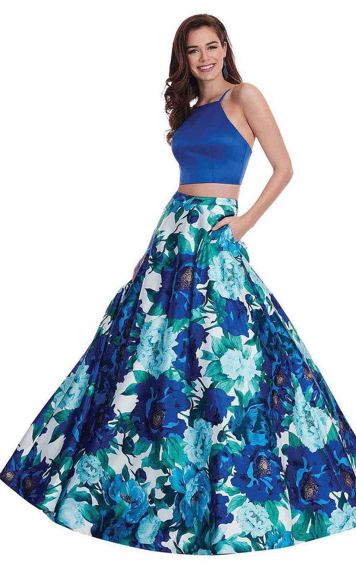 Rachel Allan Prom Long Two Piece Halter Dress 6438