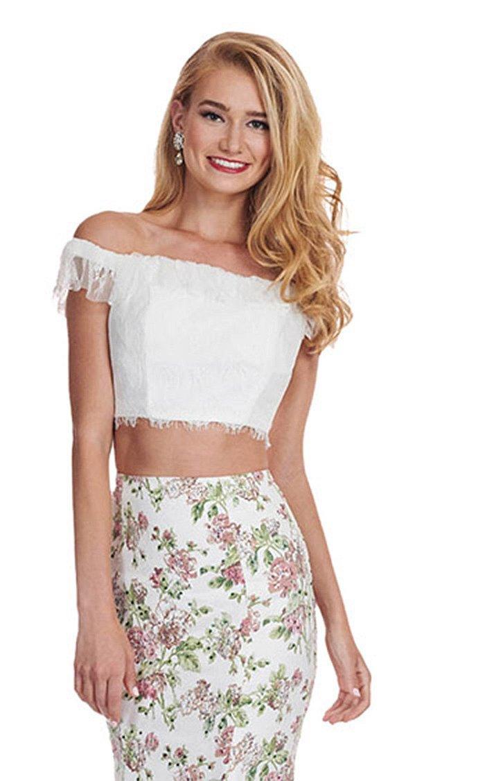 Rachel Allan Prom Long Two Piece Lace Dress 6499