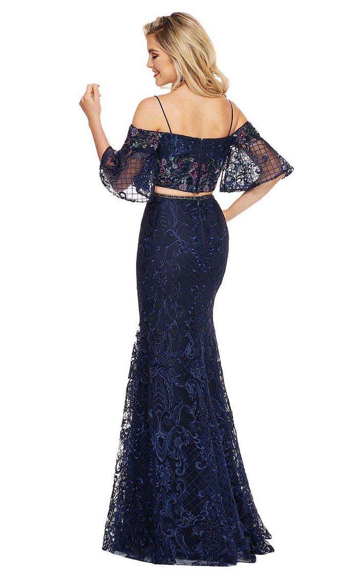 Rachel Allan Prom Long Two Piece Lace Dress 6571