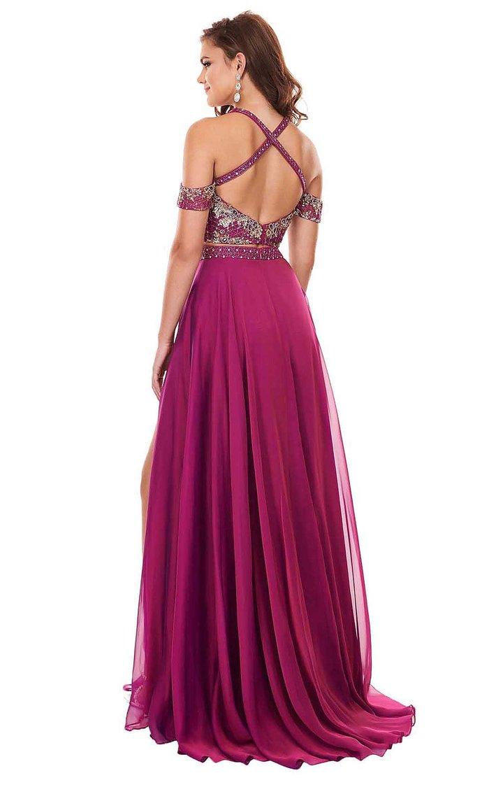 Rachel Allan Prom Off Shoulder Long Dress 6411