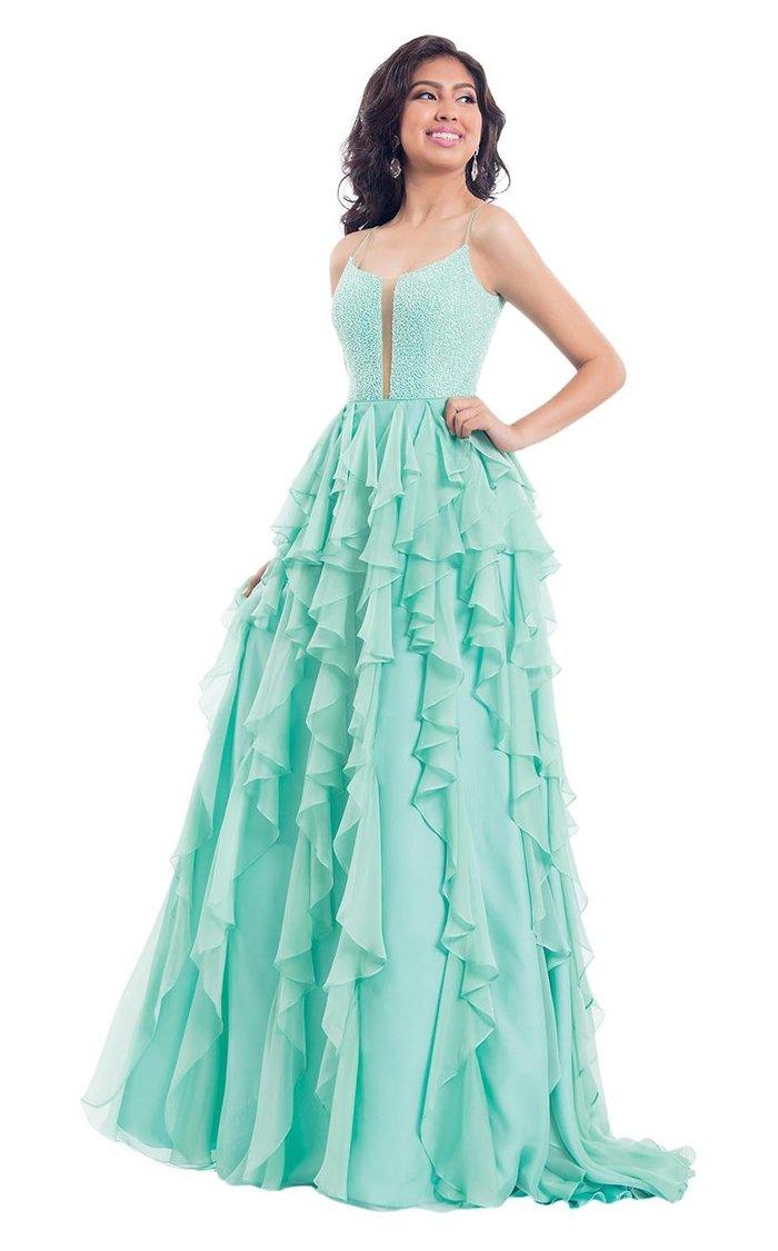Rachel Allan Prom Spaghetti Strap Long Dress 6092 - The Dress Outlet
