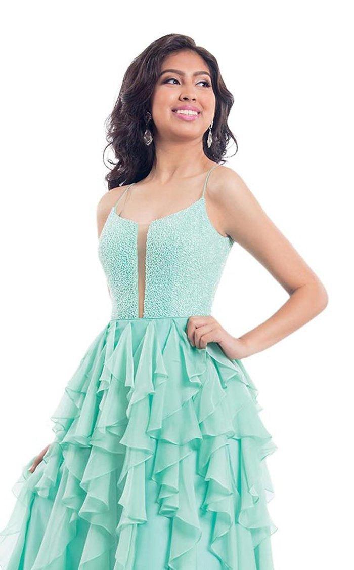 Rachel Allan Prom Spaghetti Strap Long Dress 6092