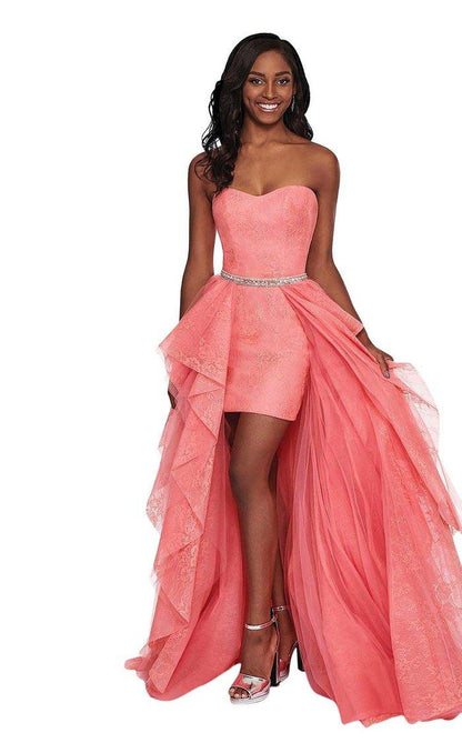 Rachel Allan Prom Strapless High Low Dress 6406 - The Dress Outlet