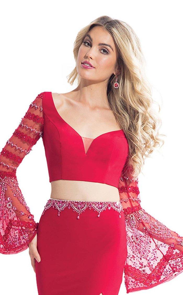 Red Rachel Allan Prom Two Piece Fitted Long Dress 6122 for $159.0 – The ...