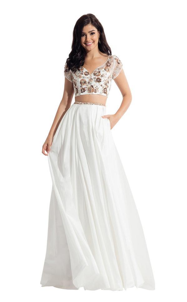 Rachel Allan Prom Two Piece Formal Long Gown 6131CL - The Dress Outlet