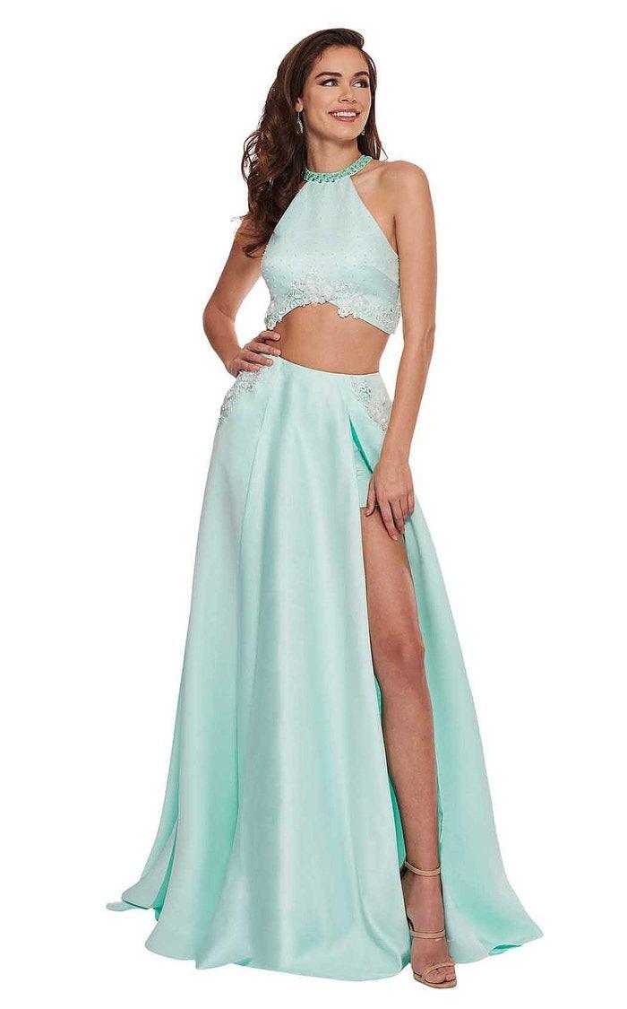 Rachel Allan Prom Two Piece Halter Long Dress 6533 | The Dress Outlet Rachel Allan Prom Two Piece Halter Long Dress 6533 | The Dress Outlet