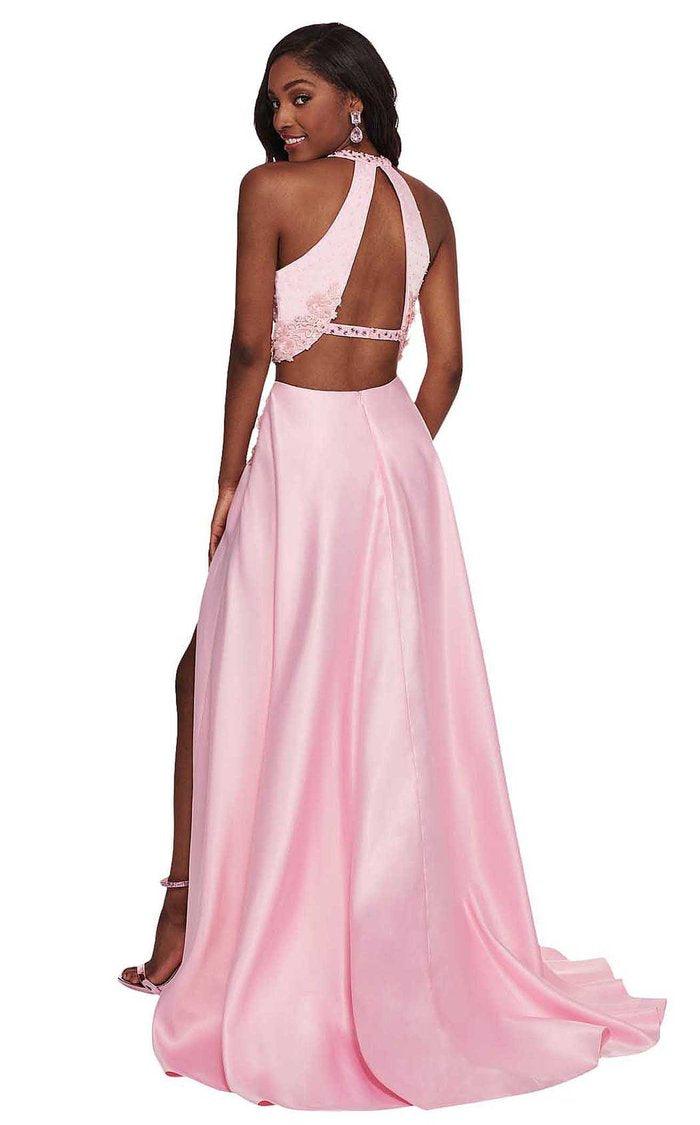 Rachel Allan Prom Two Piece Halter Long Dress 6533 - The Dress Outlet