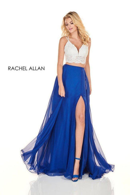 Rachel Allan Sexy Two Piece Long Prom Dress - The Dress Outlet