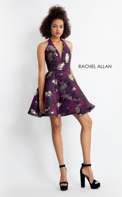 Rachel Allan Short Halter Homecoming Dress 4695 - The Dress Outlet