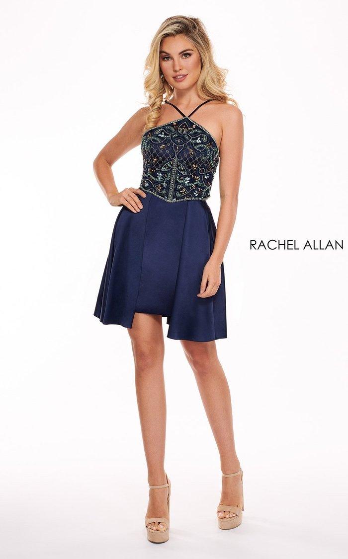 Rachel Allan Short Homecoming Halter Dress 4693 - The Dress Outlet