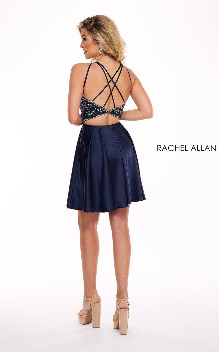 Rachel Allan Short Homecoming Halter Dress 4693 - The Dress Outlet