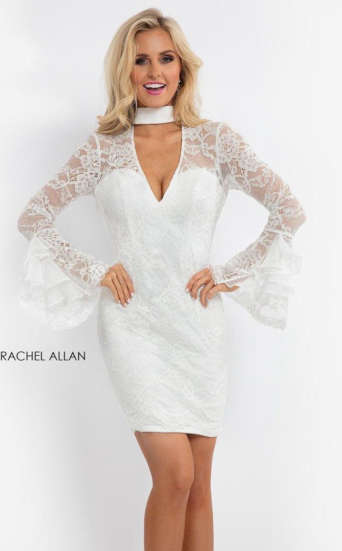 Rachel Allan Short Homecoming Lace Dress L1193 - The Dress Outlet