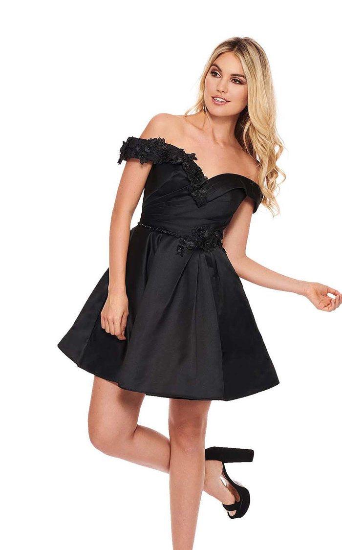Rachel Allan Short Off Shoulder Cocktail Dress L1229 | The Dress Outlet Rachel Allan Short Off Shoulder Cocktail Dress L1229 | The Dress Outlet
