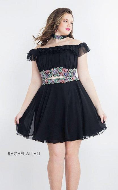 Rachel Allan Short Off Shoulder Plus Size Dress 4808 - The Dress Outlet