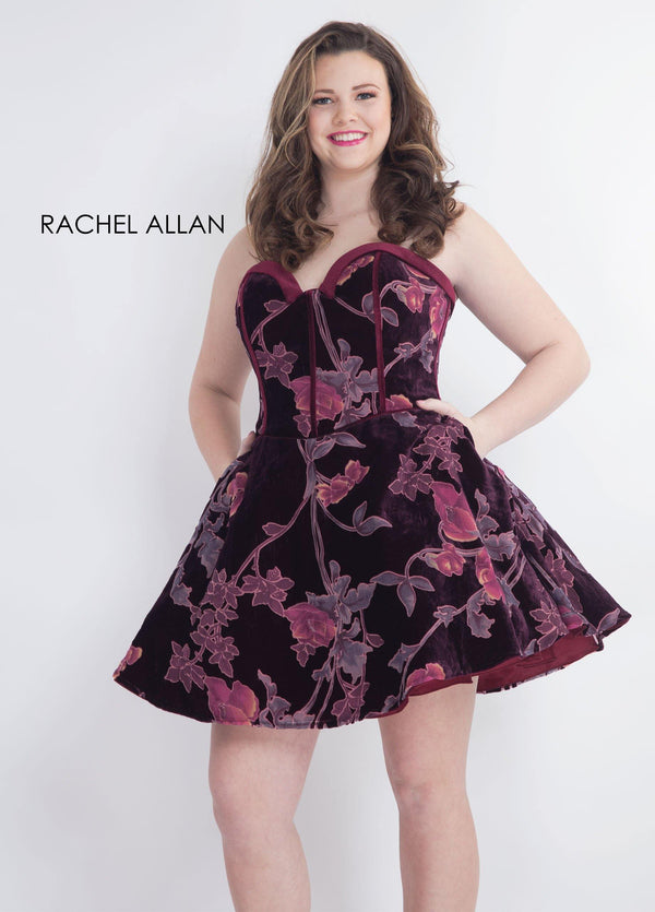 Rachel Allan Strapless Curve Short Dress
