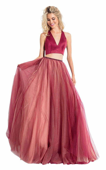Rachel Allan Two Piece Prom Long Formal Dress 6065 - The Dress Outlet