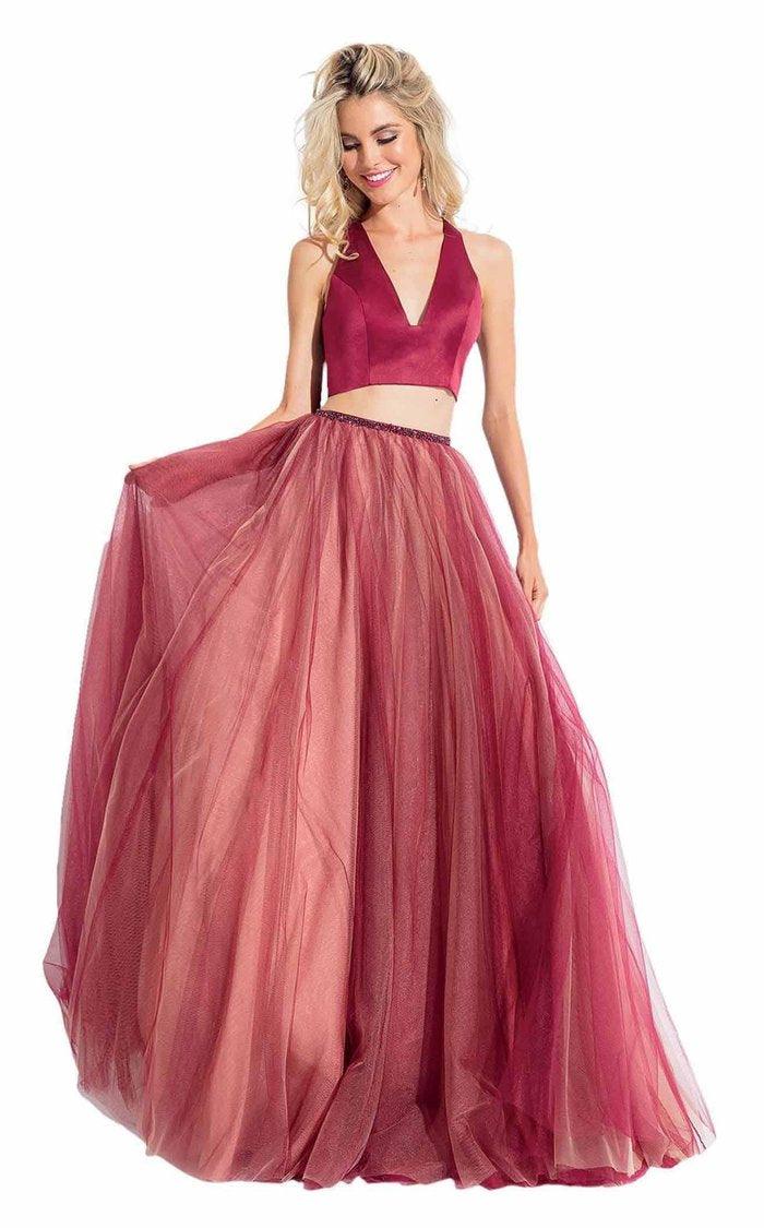 Rachel Allan Two Piece Prom Long Formal Dress 6065