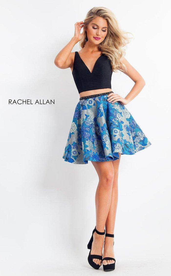 Rachel Allan V-Neck Two-Piece Homecoming Dress In Black 4638 | The Dress Outlet Rachel Allan V-Neck Two-Piece Homecoming Dress In Black 4638 | The Dress Outlet