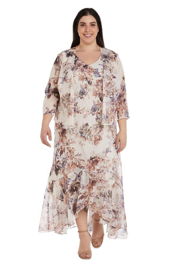 Piece Plus Size Dress High Low R&M Richards 9206W
