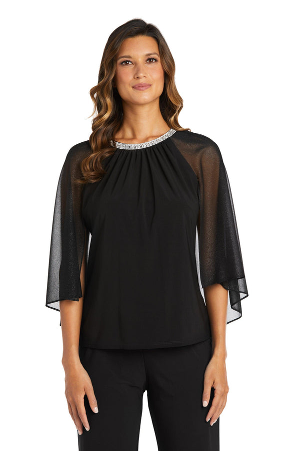 Chiffon Capelet Top Top Only R&M Richards 9234