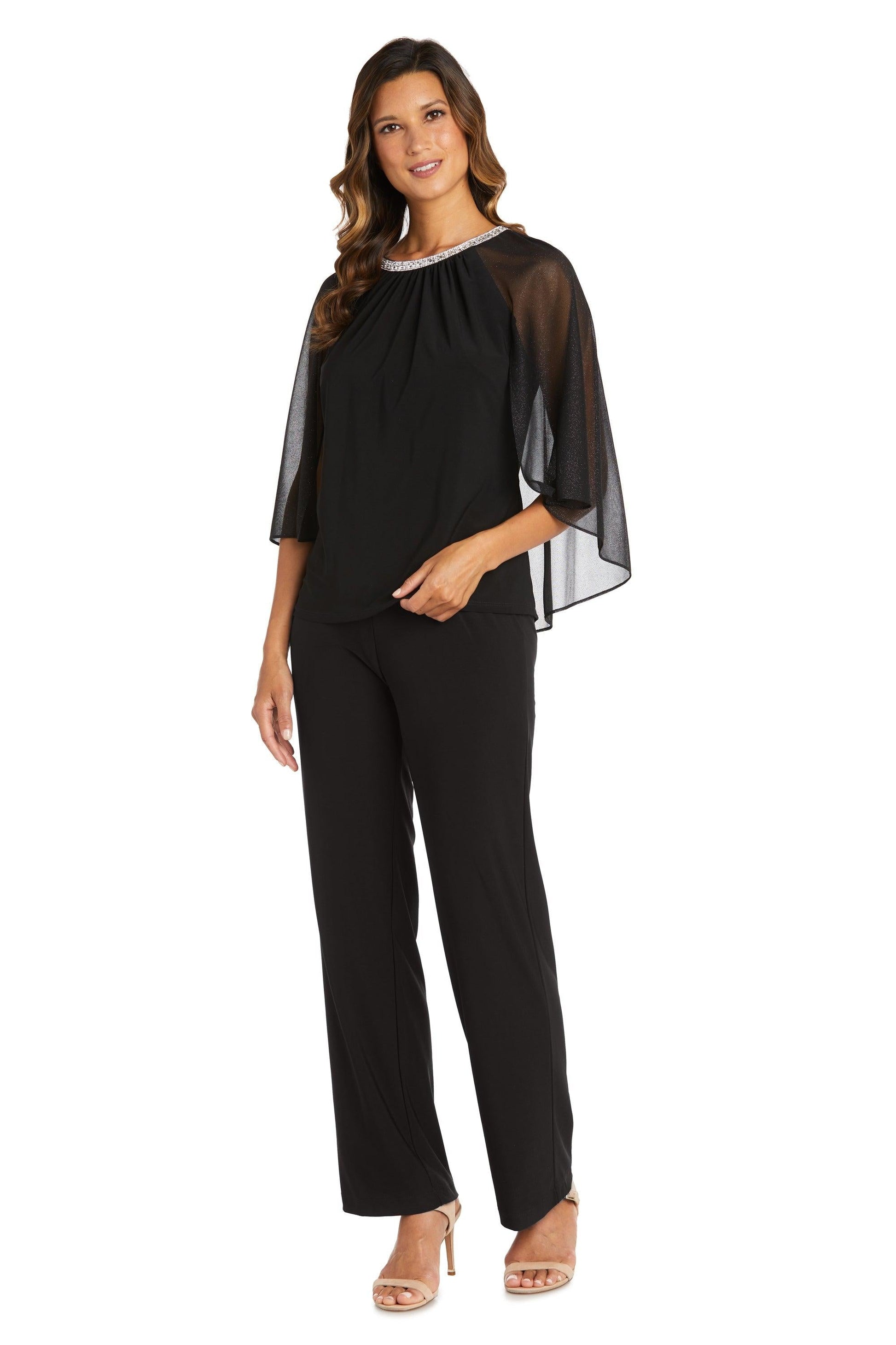 R&M Richards 9234 Chiffon Capelet Top