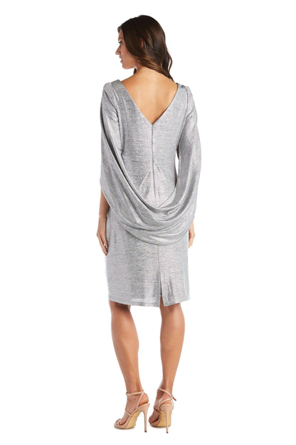 R&M Richards Draped Sleeve Short Dress Sale - The Dress Outlet