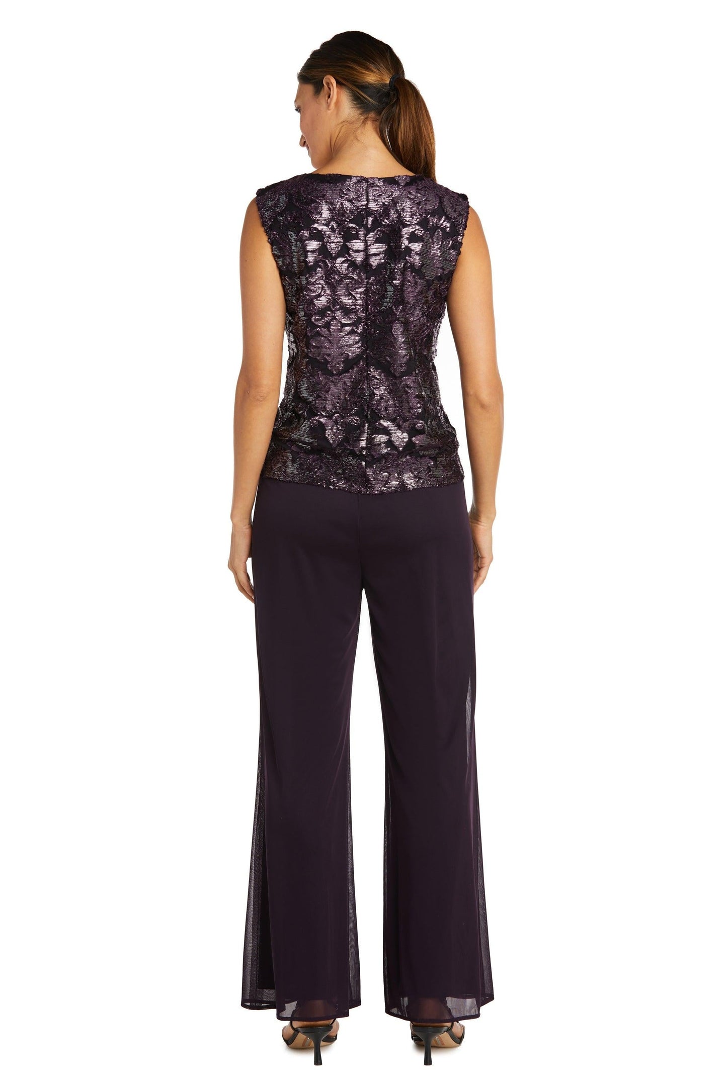 R&M Richards Formal Beaded Duster Pant Suit 7676 - The Dress Outlet