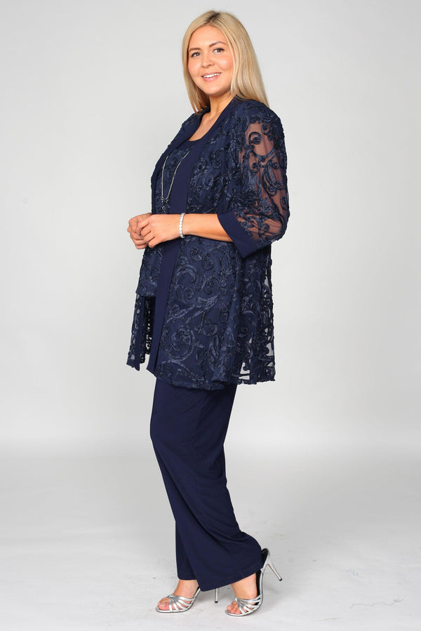 Petite Formal Jacket Pant Suit Pant Suit Set R&M Richards 5012P