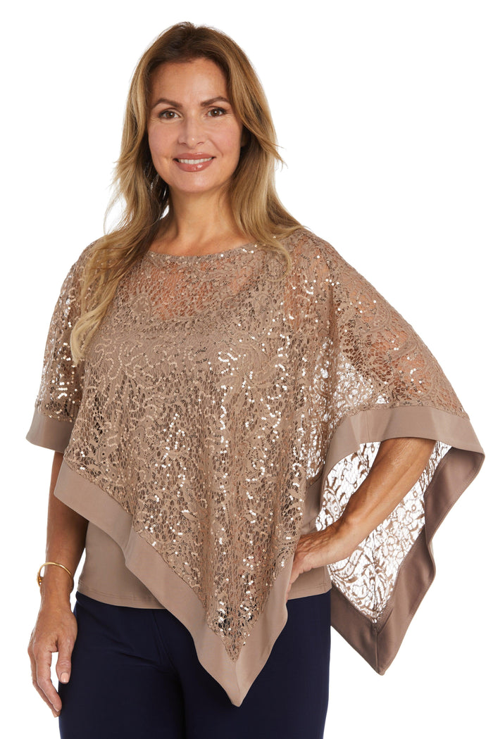 R&M Richards Formal Lace Poncho Top 2117 - The Dress Outlet