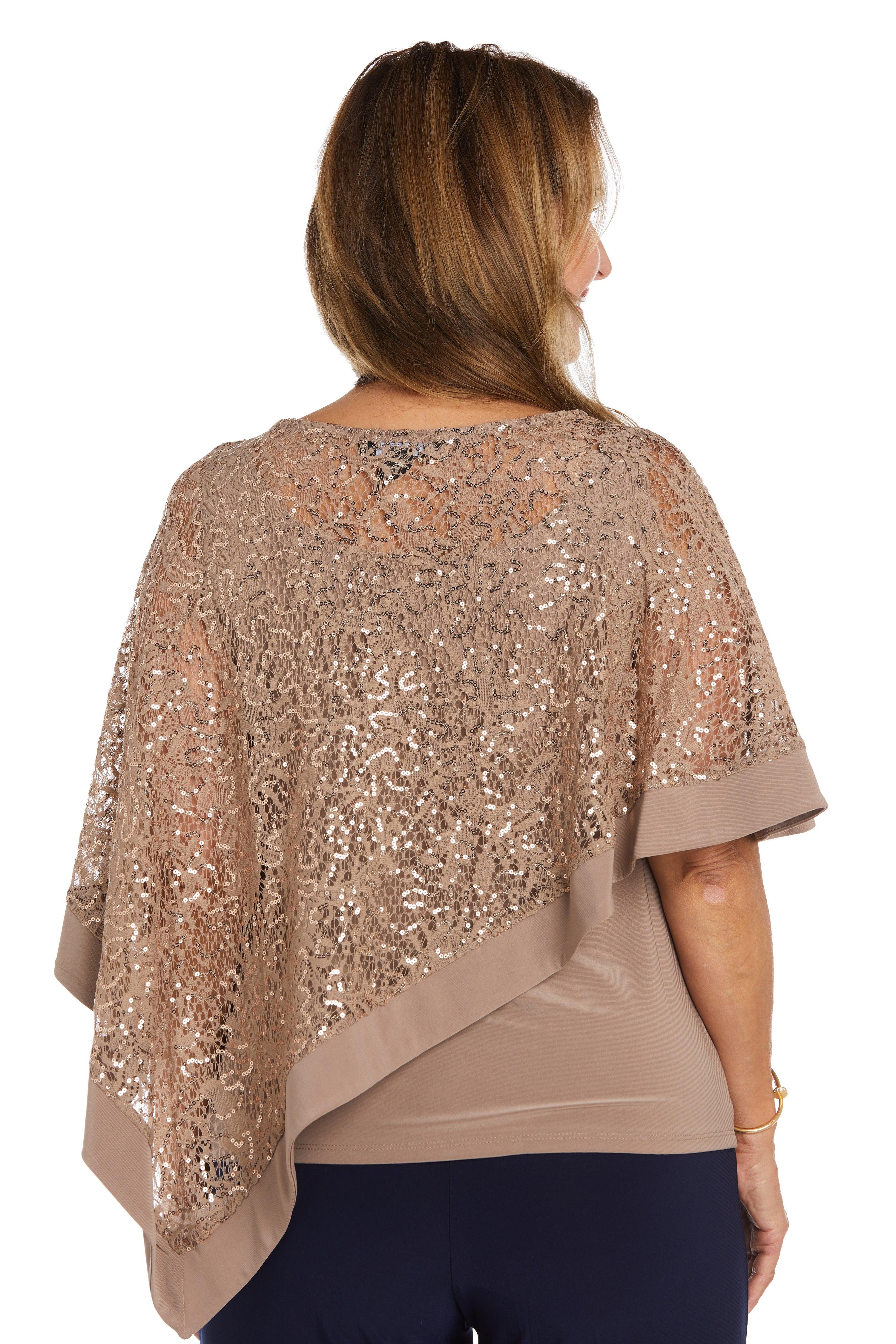 R&M Richards Formal Lace Poncho Top 2117 - The Dress Outlet