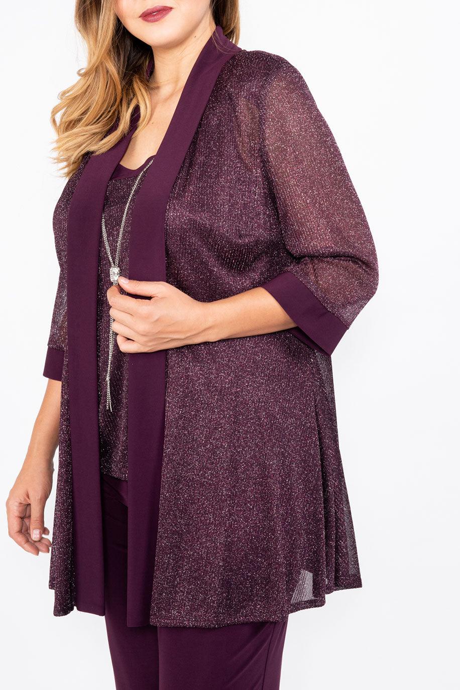 R&M Richards Formal Metallic Petite Pant Suit 1782P - The Dress Outlet