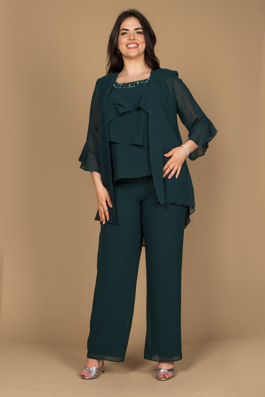 R&M Richards Formal Pantsuit Dark Green