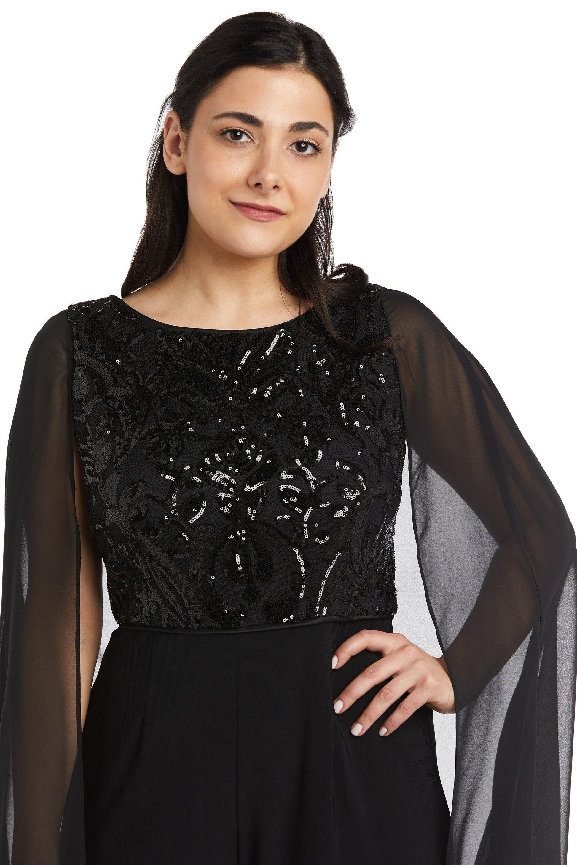 R&M Richards 7539P Formal Petite Chiffon Jumpsuit