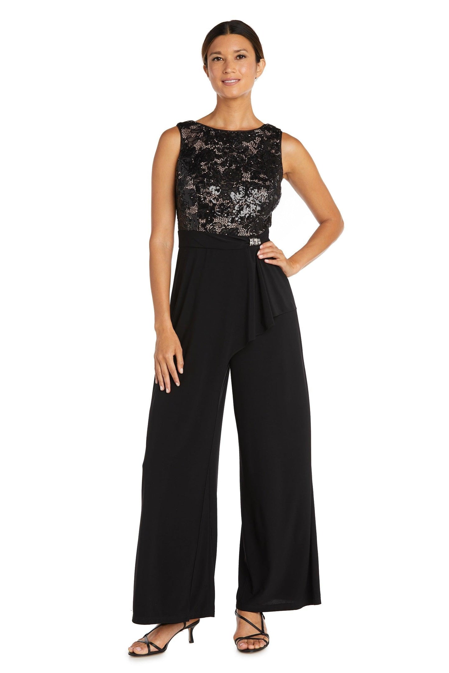 R&M Richards Formal Sleeveless Petite Jumpsuit 9054P - The Dress Outlet