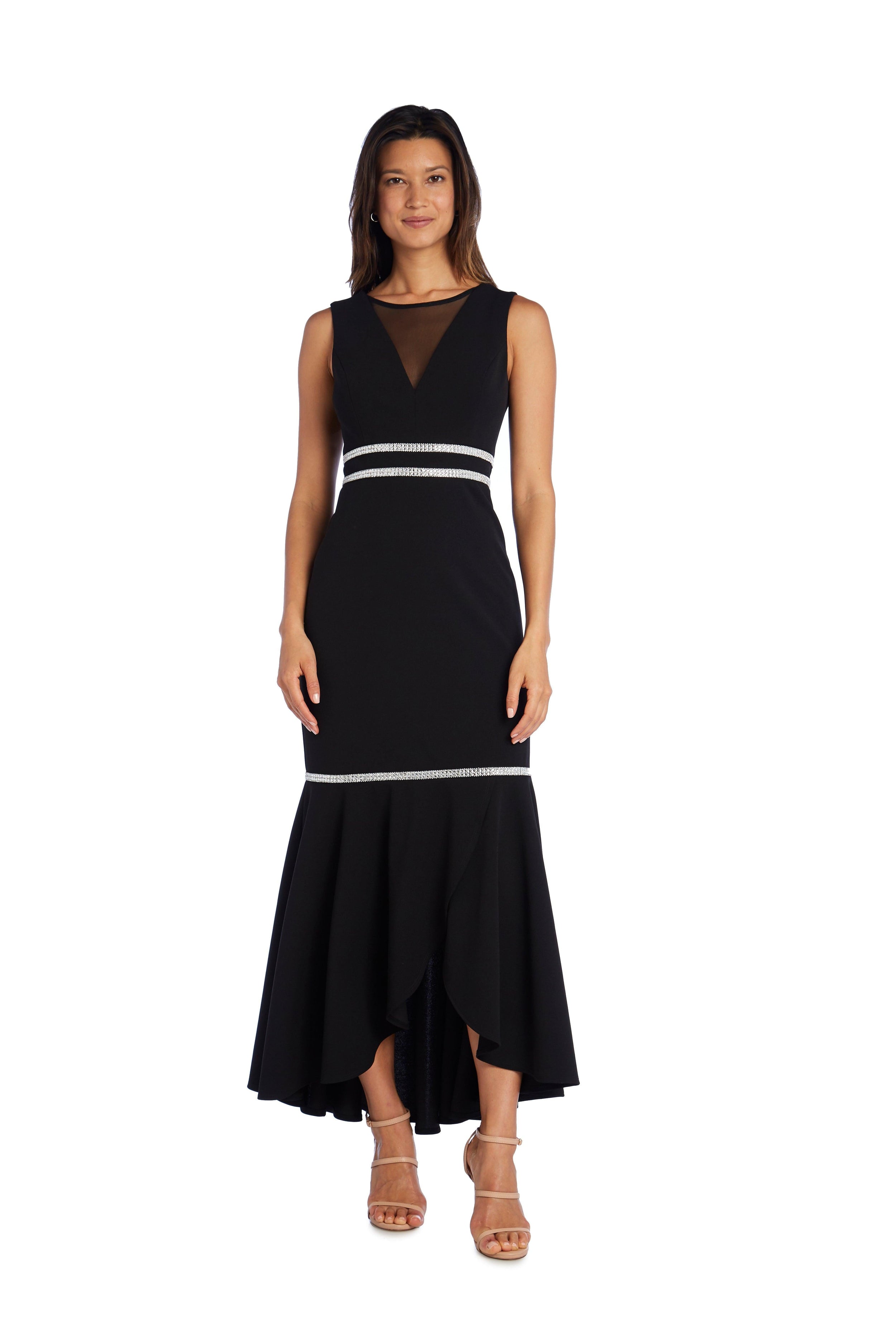 R&M Richards High Low Fishtail Skirt Evening Dress Sale - The Dress Outlet
