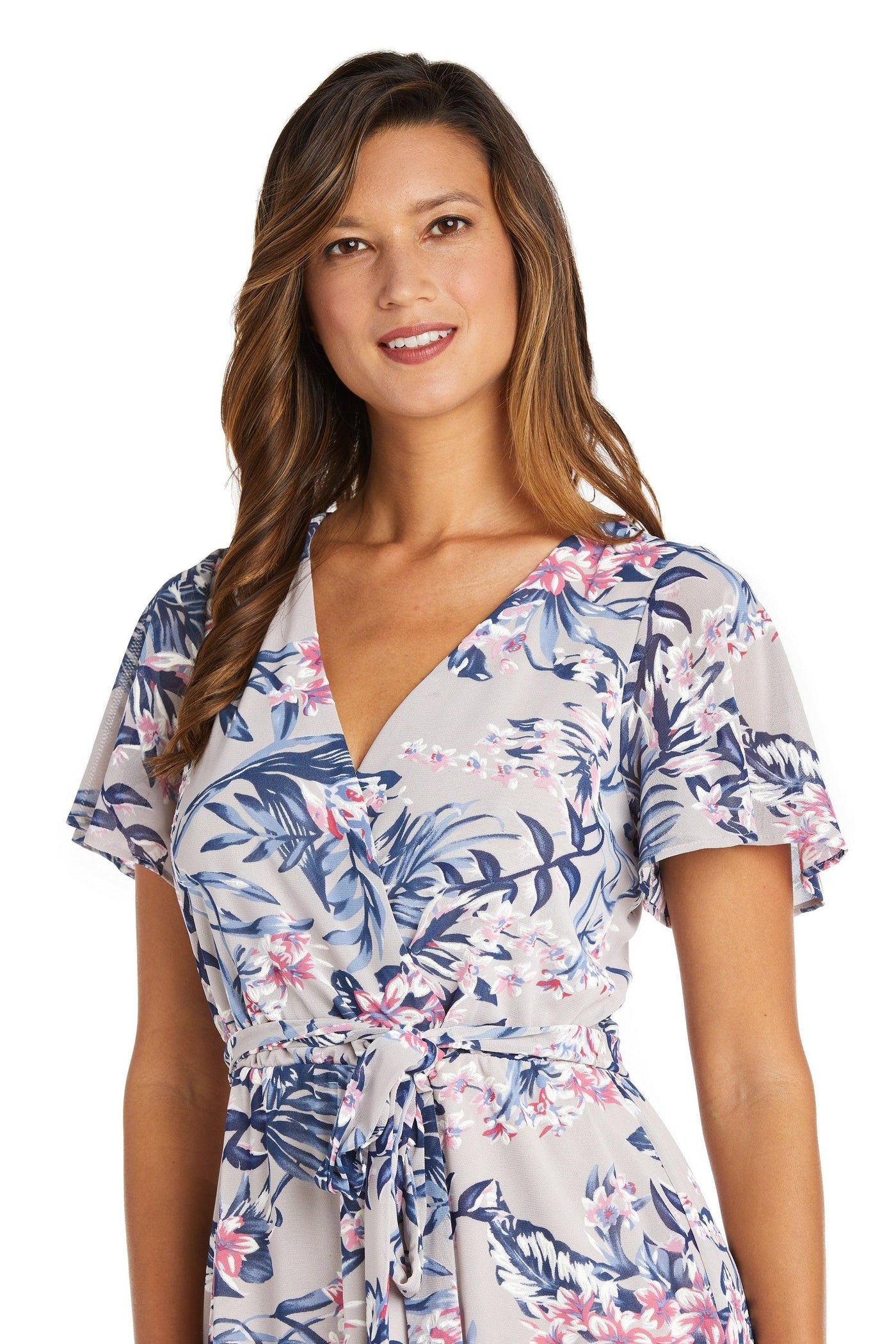 R&M Richards High Low Floral Print Dress 9400 - The Dress Outlet