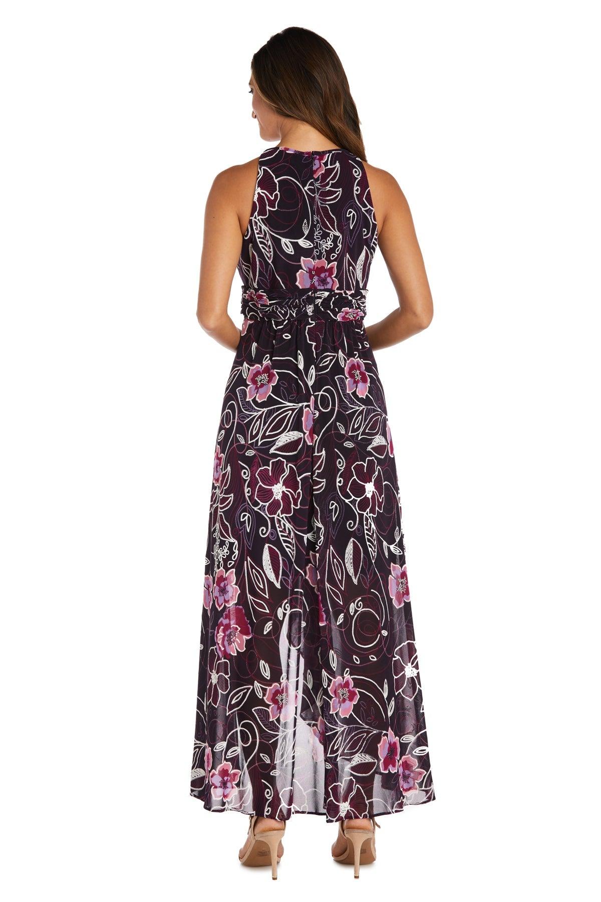 R&M Richards High Low Formal Petite Print Gown 7958P - The Dress Outlet
