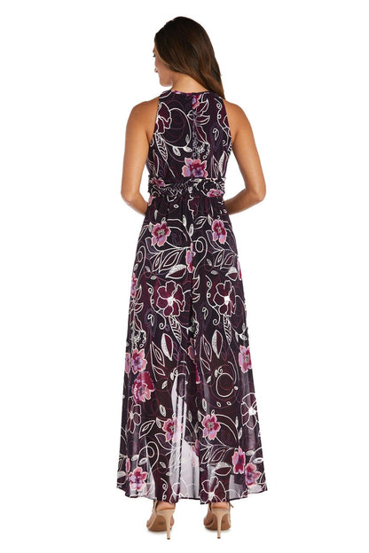 R&M Richards High Low Formal Petite Print Gown Sale - The Dress Outlet
