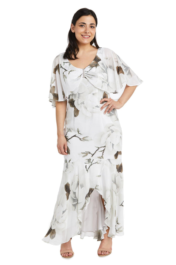 Print High Low Dress Petite R&M Richards 7130P